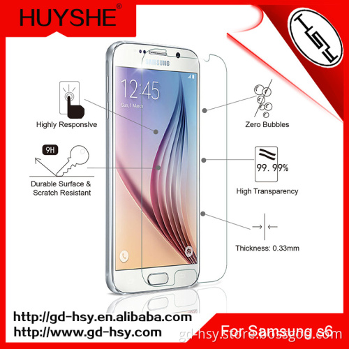 HUYSHE 9h hardness best asahi tempered glass screen protectors For Samsung galaxy s6